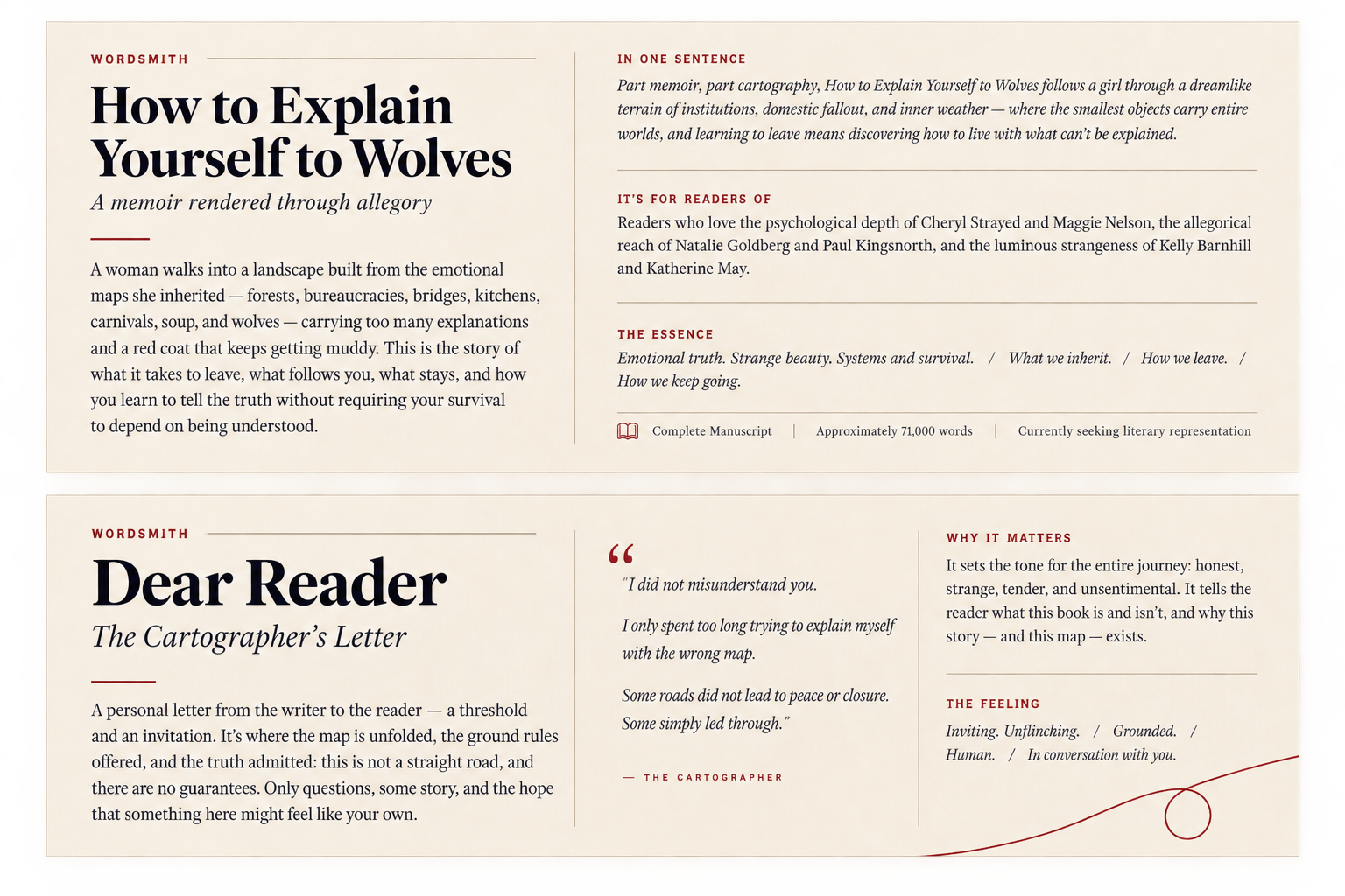 Dear Reader and About Screencap Artifact